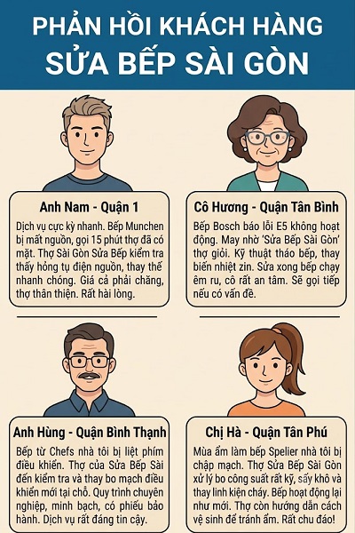 Review địa điểm sửa bếp từ tin cậy