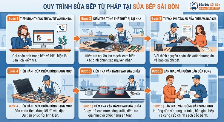 Sửa bếp từ tại TPHCM quy trình chuyên nghiệp