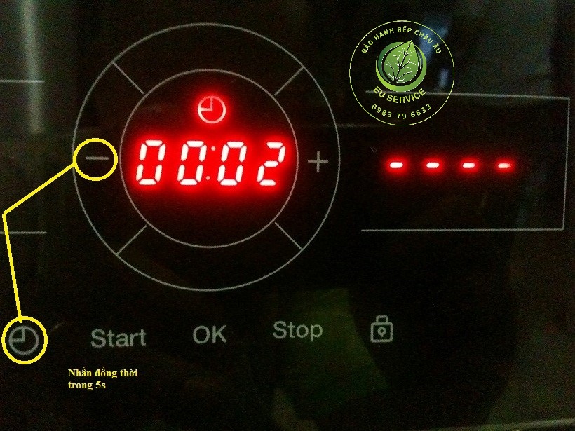 thực hiện các bước xóa lỗi CAL trên lò hấp teka